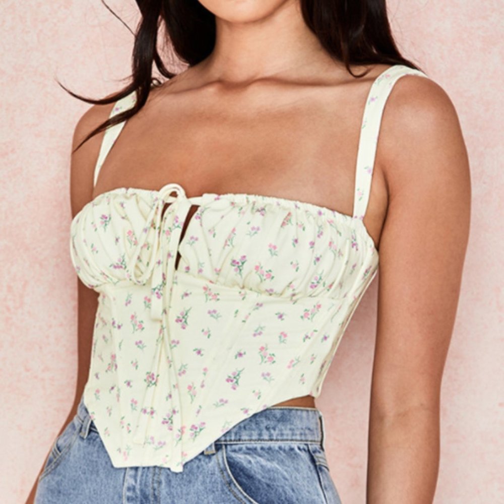 House of CB GENE Lemon Floral Corset